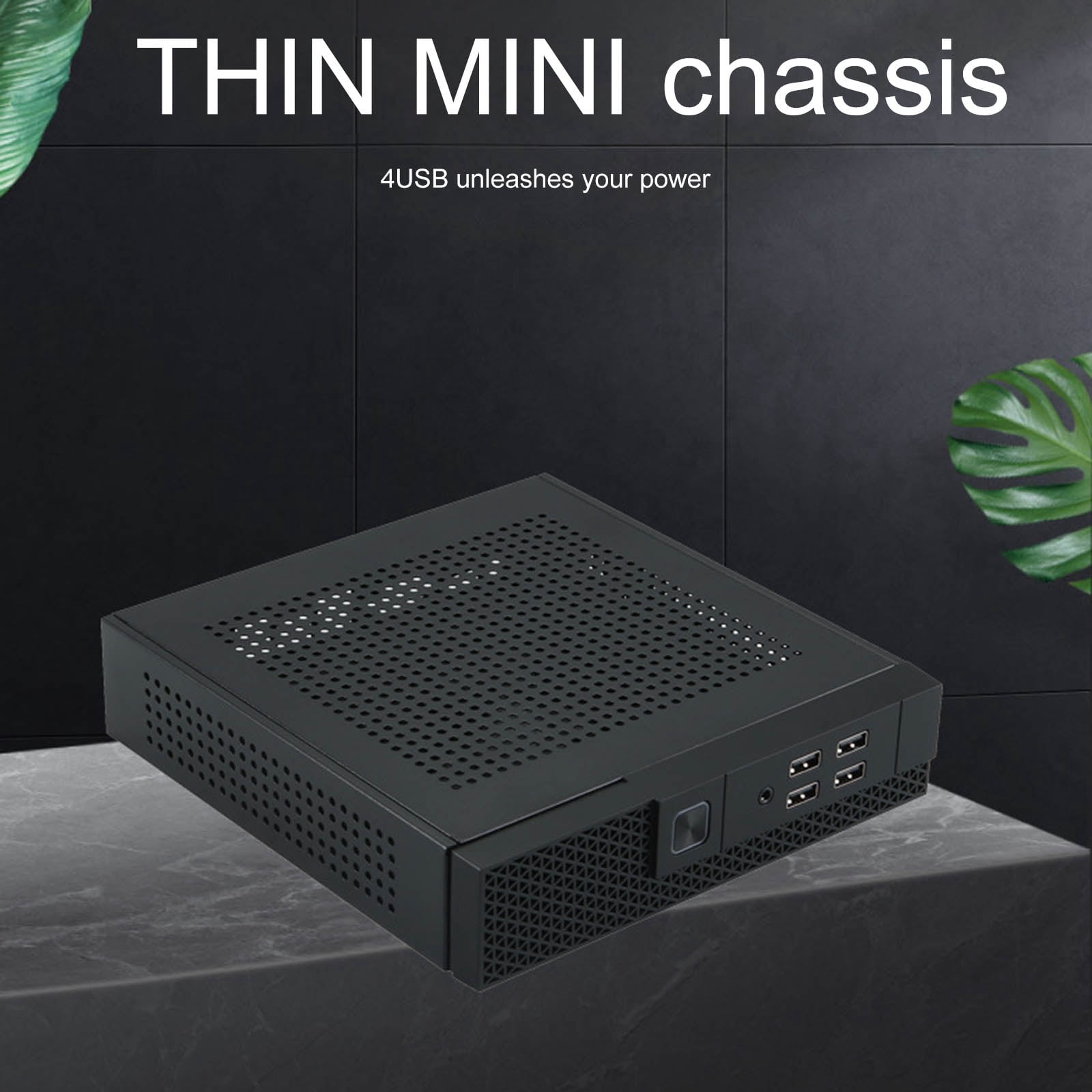 ITX Computer Case TX07 Desktop Case Industrial Control HTPC Case Monitoring Server Chassis with 4 USB Port