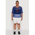 thumbnail image 3 of Womens Plus Size Personally I Dont Care Fishnet Top, 3 of 5