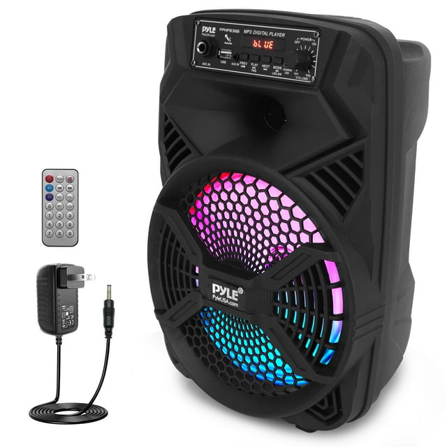 Altavoz PA Bluetooth portátil Pyle 8 300 W con luces LED