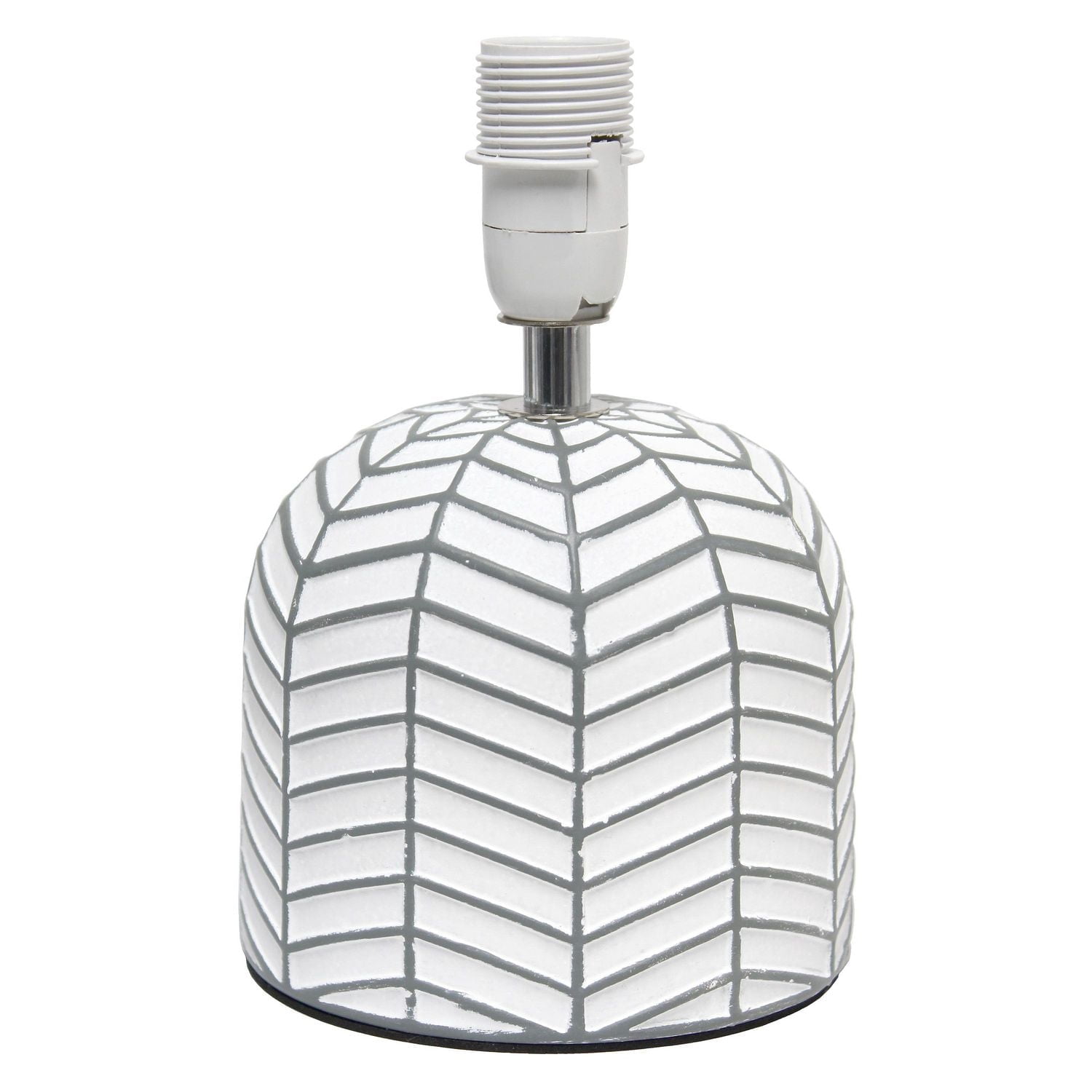 Simple Designs 10.43 "Petite Contemporaine Webbed Waves Base Lampe de chevet avec abat-jour en tissu blanc pour la décoration intérieure, la chambre à coucher, le salon, l’entrée, le bureau