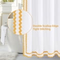 thumbnail image 4 of FRAMICS Yellow Scalloped Shower Curtain Sets with Rug, 14 Piece Fabric Bathroom Sets with Hooks, Heavy-Duty & Waterproof, 72" x 72", 4 of 10