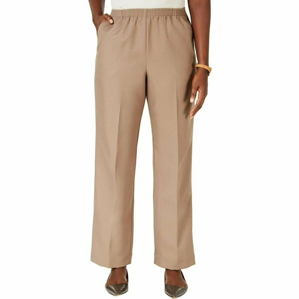 Karen Scott Women Pull-On Ankle Classic Pants Ruched Elastic Waist ...