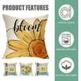 thumbnail image 3 of Spring Has Sprung Daisy Decorative Throw Pillow Cover 16x16 Set of 4, Farmhouse Black White Buffalo Plaid Check Flower Outdoor Pillowcase Quote Bless My Blooms Floral Cushion Case Home Decor, 3 of 6