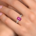 thumbnail image 4 of Gem Stone King 14K White And Yellow Gold Pure Pink Mystic Topaz and Lab Grown Diamond Engagement Ring for Women | 4.96 Cttw | Octagon 10X8MM | Gemstone November Birthstone | Size 8, 4 of 6