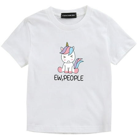 AkoaDa Hot Sale Baby Kids Unicorn T-Shirts Cute Cartoon Graphic Printed T Shirts Boys And Girls Short Sleeve Shirts Tops