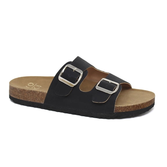 YOKI GIAN-91 Women's Slip On Double Buckle Cork Footbed Sandal