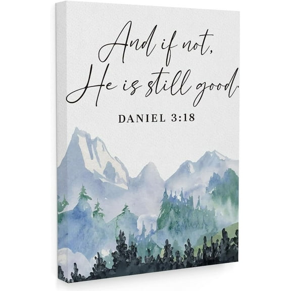 Bible Verses Wall Art, And If Not He Is Still Good Wall Decor, Watercolor Forest Prayer Wall Decor, Inspirational Framed Canvas Wall Art For Home, Christian Gifts for Woman Man - A18