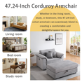 thumbnail image 3 of Luxurious Corduroy Single-Seater Sofa, with Thick Armrests, Equipped with Movable Storage Feet and USB Interface, Gray, 3 of 5