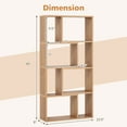 thumbnail image 3 of Gymax 4-Tier Geometric Bookshelf 48'' High Bookcase Modern 8-Cube Storage Organizer Natural, 3 of 10