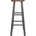 thumbnail image 3 of Home Square 2 Piece Transitional Solid Wood Barstool Set in Rustic Teak and Gray, 3 of 6