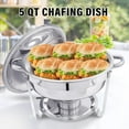 thumbnail image 2 of EVGTTI 4 Pack 5QT Round Chafing Dish Buffet Set, High Grade Stainless Steel Chafers for Buffet with Lid, Buffet Warmers Sets for Parties, Events, Wedding, Camping, 2 of 7