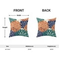 thumbnail image 4 of Coral Teal Navy Blue Pillow Covers 20x20 Inch Set of 2 Dahlia Floral Decor Throw Pillows Summer Modern Geometry Flower Outdoor Decorative Cushion Cases for Sofa Couch Bed Decorations, 4 of 6