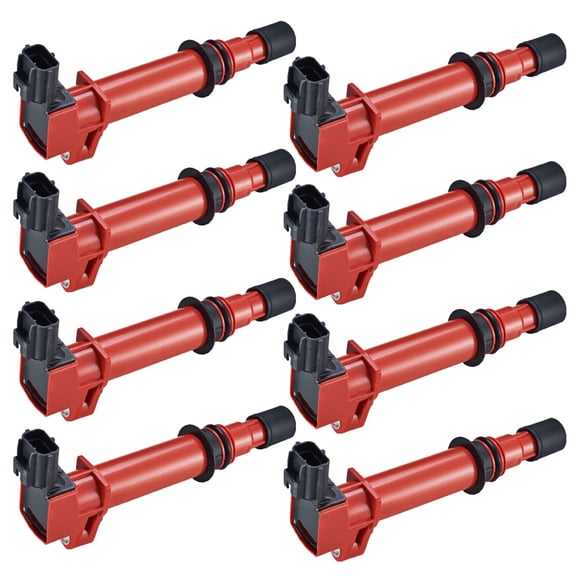 Set of 8 Red Ignition Coils Compatible with 2002-2008 Dodge Ram 1500 V6 3.7L 2004-2007 Dodge Durango V6 3.7L 2005-2008 Jeep Cherokee V6 3.7L Replacement for UF270 C1231