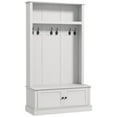 thumbnail image 2 of HOMCOM Hall Tree, Entryway Bench w/ Coat Rack, Shoe Cabinet, White, 2 of 9