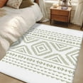 thumbnail image 5 of Boho Sage Green Geometric Area Rug 3x5 FT, Non Slip Entryway Bedside Carpet, Vintage Southwestern Stripes Washable Soft Floor Carpet Indoor Mat Non-Shedding Throw Rug for Dorm Kitchen Home Office, 5 of 9
