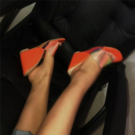 

Yedhsi Women s Casual Wedge Heel Mirror Outer Wear Open Toe High Heel Sandals