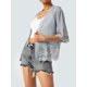 thumbnail image 4 of Cárdigan para mujer Encogimiento de hombros frente abierto Encaje Crochet Blusa de punto ligero Tops, 4 of 5
