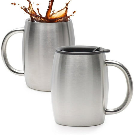 

GROFRY Insulated Cup Durable Drink Water Stainless Steel Heat Preservation Twist Open Large Capacity Beer Mug for Bar