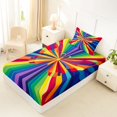 thumbnail image 5 of Manfei Ink Rainbow Twin Sheets, Graffiti Butterfly Bedding, Red Navy, 3-Piece, 1 Flat Sheet, 1 Fitted Sheet and 1 Pillowcase, 5 of 6
