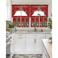 thumbnail image 4 of Christmas Swag Curtains for Living Room/Bedroom Windows, Red Gnomes Xmas Tree Snowflakes Balls Kitchen Curtains and Valances Set 36 Inch Length, Light Filtering Swags Valance Curtain Panels, 4 of 5