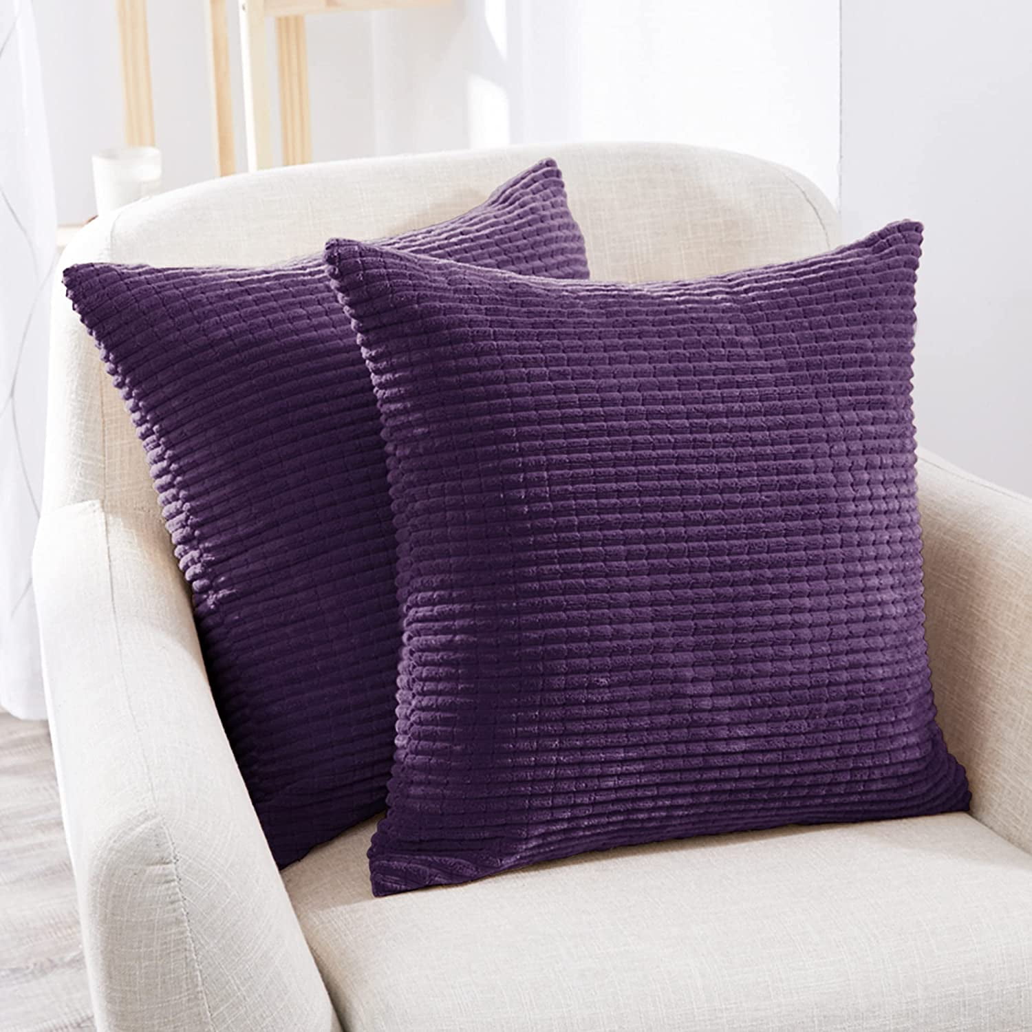 Attoe Royal Purple Throw Pillow Cover