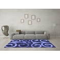thumbnail image 3 of Ahgly Company Indoor Round Abstract Blue Modern Area Rugs, 6' Round, 3 of 4