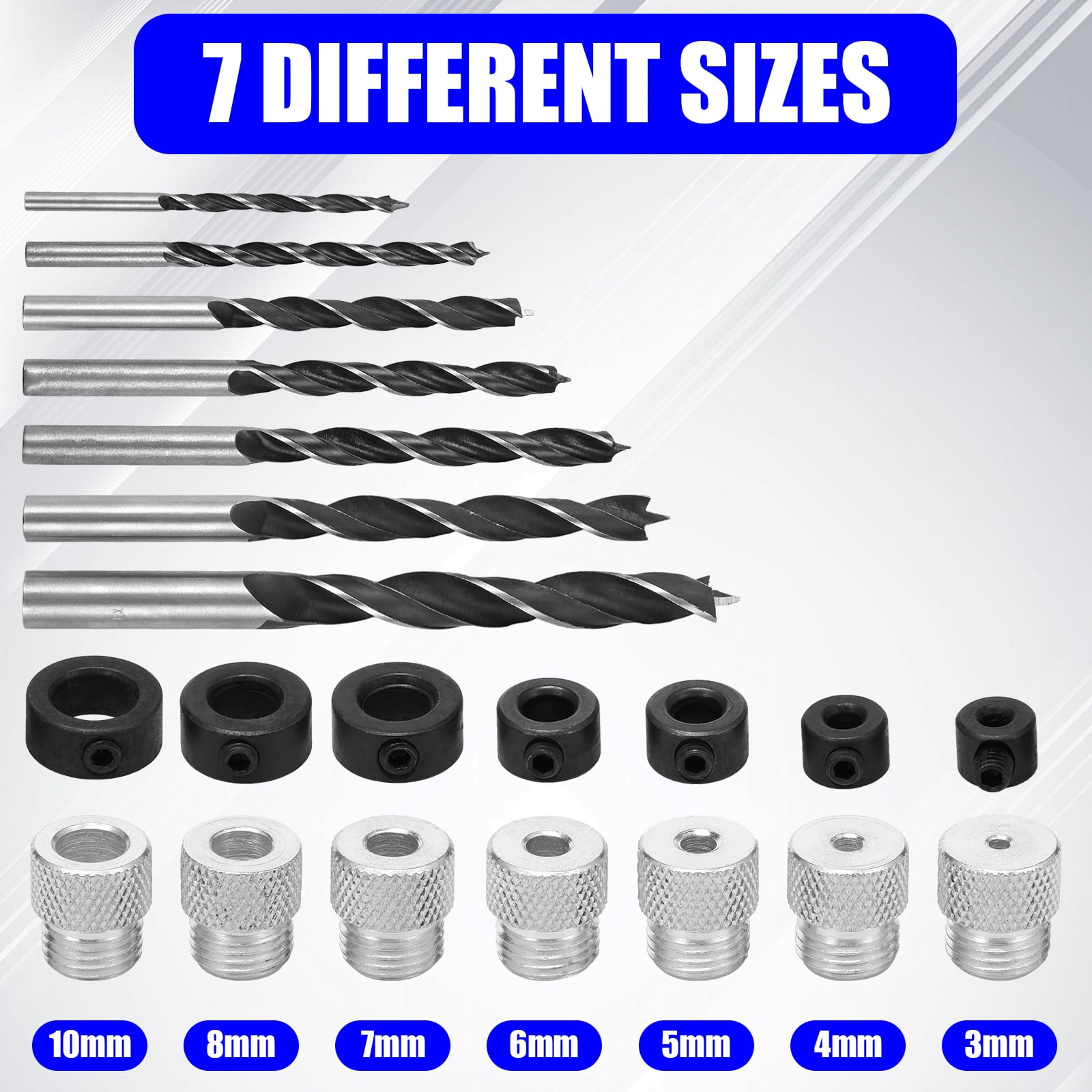 AEVXKHI Hole Drill Positioner Locator, Adjustable Self Centering Drill Bit Set, Solid Self Centering Doweling Jig, Anti Slip Round Jig Punch Locator for Woodworking