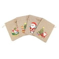 thumbnail image 2 of Bolsas de regalo de arpillera Yuyangstore reutilizables de Navidad con Cordones de Yute, 2 of 8