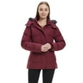 thumbnail image 4 of Wantdo Women's Winter Coat Recycled Quilted Puffer Jacket Warm Hooded Outerwear Coat Wine Red S, 4 of 12