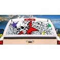 thumbnail image 1 of SignMission Skull and Stars Rear Window Graphic Back Truck Decal View Thru Vinyl, 16" X 54",, 1 of 4