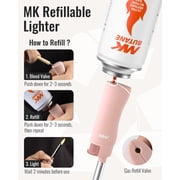 M-K Windproof Candle Lighters, Butane Refillable, Multipurpose for BBQ, Camping, Outdoor Use (Pastel, 5 Pack)