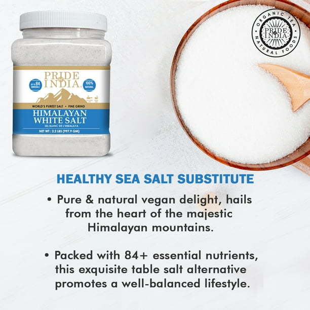 Pride of India- Himalayan White Salt Fine Grind 2.2 lbs (997.90 gm