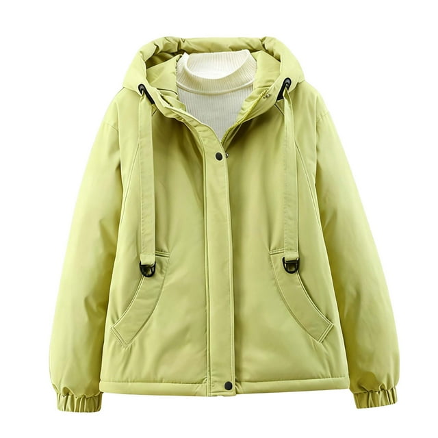 Birdeem Parka à Capuche pour Femmes, Couleur Unie, Double Poches, Manches Longues, Décontractée