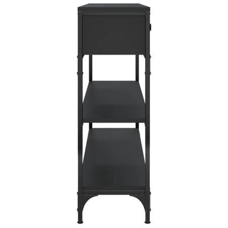 vidaXL コンソールテーブル ブラック 100x25x75 cm エンジニアリングウッド家具 テーブル アクセントテーブル エンドテーブル 代引不可