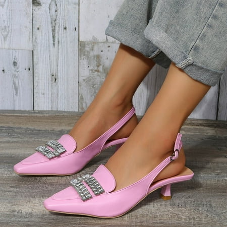 

NEGJ Fashion Women Summer Buckle Strap Comfortable Thin High Heels Shoes Peep Toe Breathable Sandals