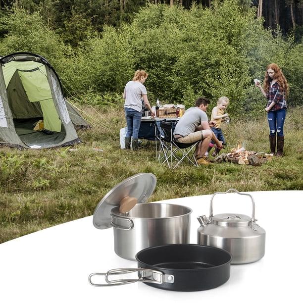 Feu de joie et marmite pour le camping | Vecteur Premium