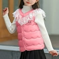 thumbnail image 3 of Generic Girls Quilted Puffer Vest Fleece Zip Up Button Down Padded Gilet Sleeveless Coat Winter Fashion Outwear for 1-10 Years, 3 of 7