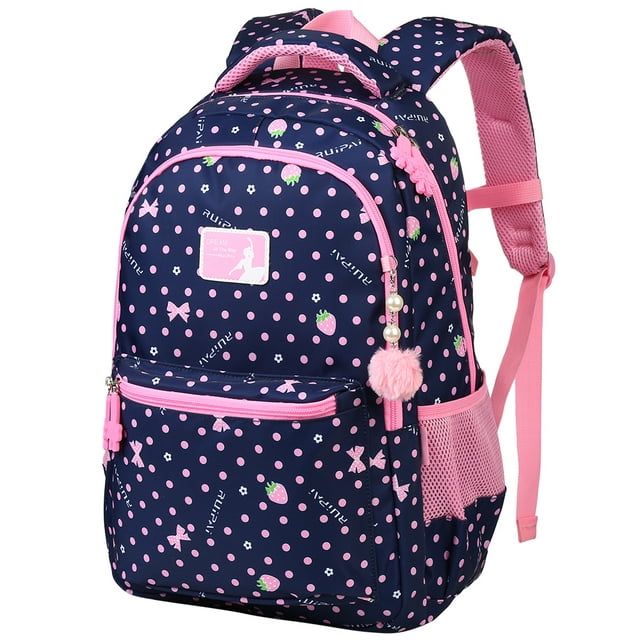 Vbiger Girls School Backpack Cute Adorable Kids Backpack Elementary Dot Bookbag Casual Outdoor Daypack, Royal Blue