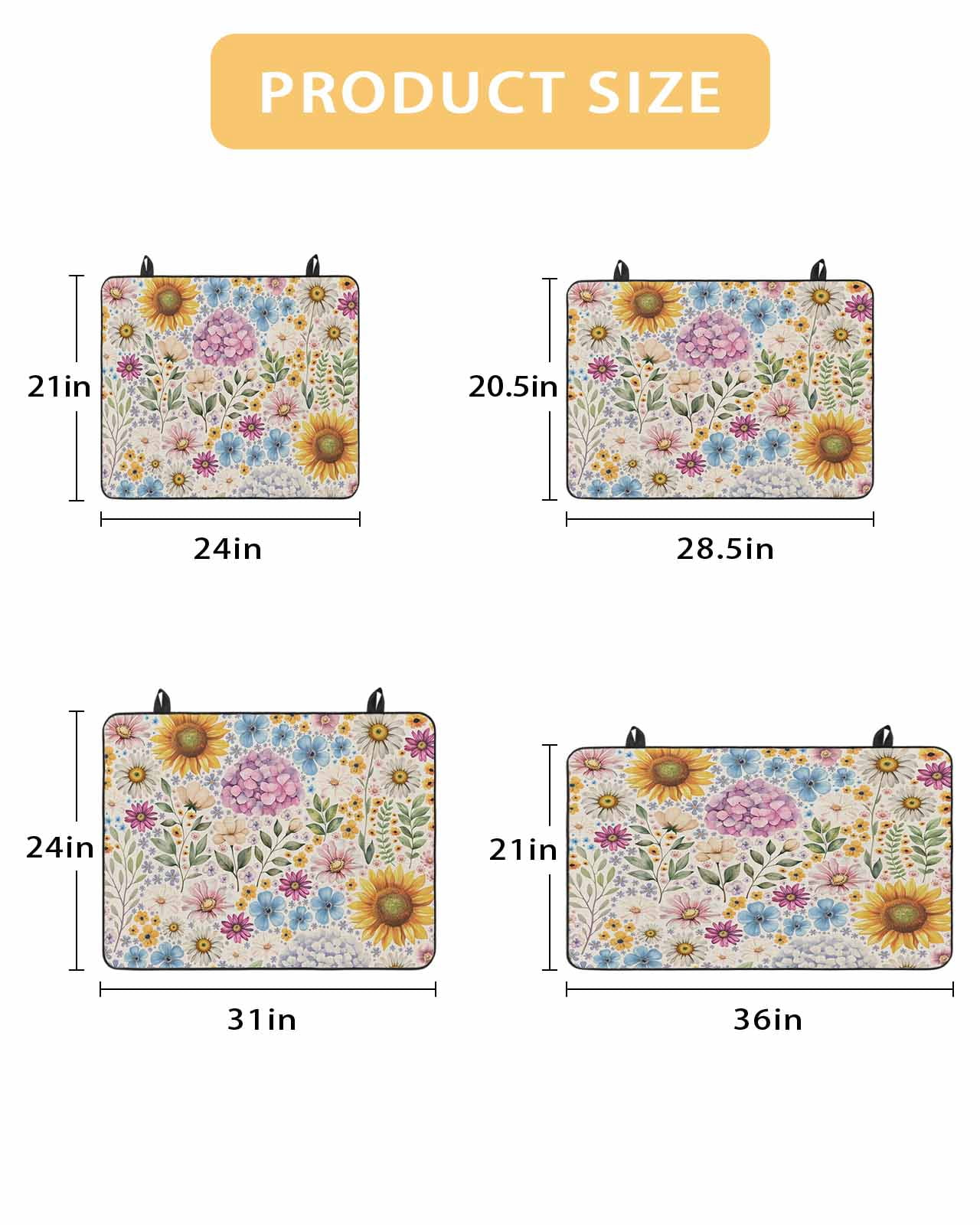 Large Induction Cooktop Protector Mat Sunflower Vintage Stove Top Covers for Electric Stove, Colorful Flowers Summer Botanical Retro Art Decorative Stove Burner Cover Mats, Glass Top Stove Cover