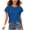 Z50 Blue, variant on Flutter Sleeve Tops for Women Flattering Crewneck Casual Summer Top Soft Comfortable Elegant Layered Ruffle Sleeve Blouses Pink,S