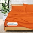 thumbnail image 4 of Queen Size 6-Piece Sheet Set, 600 Thread Count Pima Cotton Bed Sheet Set, 100% Soft & Durable, Available in 26-30 Inch Mattresses, Soft & Durable Bedding Queen Size (Stripe,Orange), 4 of 5