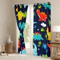 thumbnail image 3 of Feelyou Jungle Dino Black Out Curtains for Kids Boys Girls, Tropical Wildlife Curtains Pack of 2 (42x63 Each), Navy, 3 of 6