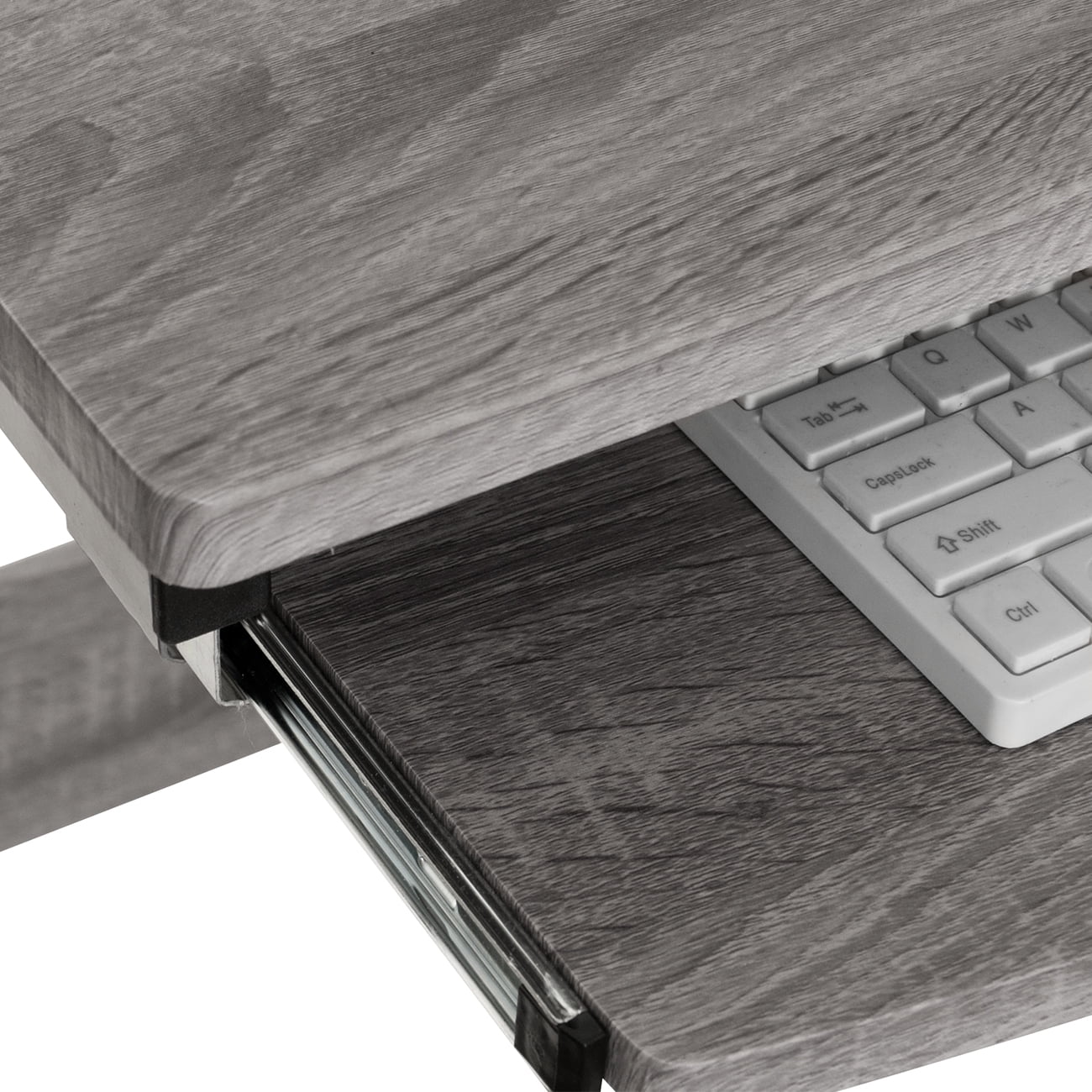 Complete Computer Workstation Desk, Moisture Resistant MDF Office Table with Pullout Keyboard Tray, CPU Shelf & Storage Drawer, Scratch-Proof Steel Frame for Home Workspace