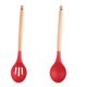 thumbnail image 1 of Los utensilios de cocina 2pcs fijaron en la manija de madera redonda, apto para lavavajillas sin BPA resistente al calor antiadherente, 1 of 5