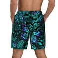 thumbnail image 3 of Kdxio Blue Floral With Butterflies Print Men'S Swim Trunks With Compression Liner 7 Inch Inseam Quick Dry Swim Shorts, 3 of 7