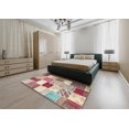 thumbnail image 4 of Ahgly Company Indoor Square Contemporary Cherry Red Patchwork Area Rugs, 6' Square, 4 of 6