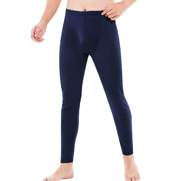 Pantalones de algodón grueso térmico para hombre: tejido de franela cálido, cintura elástica, tallas L-XXXL
