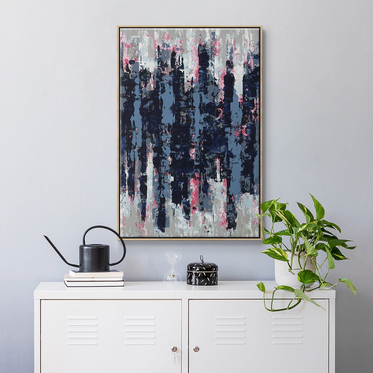 Veiled Heat Framed Premium Gallery Wrapped Canvas - Ready to Hang - 17 x 25 - Natural Wood Floating Frame