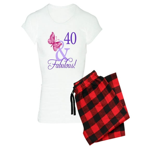 CafePress - 40 And Fabulous - Women's Light Pajamas