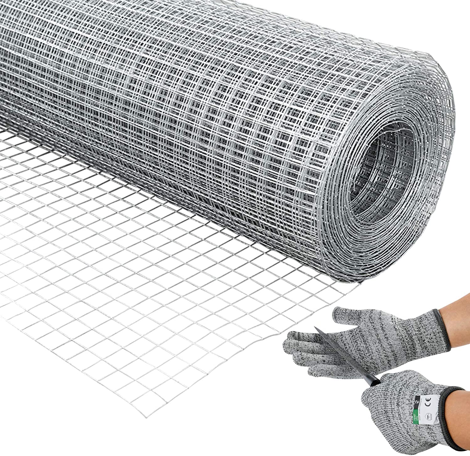 4x50ft Hardware Cloth, 19 Gauge Galvanized Welded Cage Wire, Poultry Hardware Cloth Wire Metal